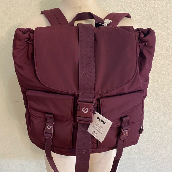 New womens Victoria’s Secret pink backpack maroon - Picture 1 of 8